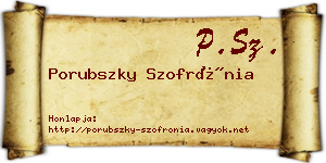 Porubszky Szofrónia névjegykártya